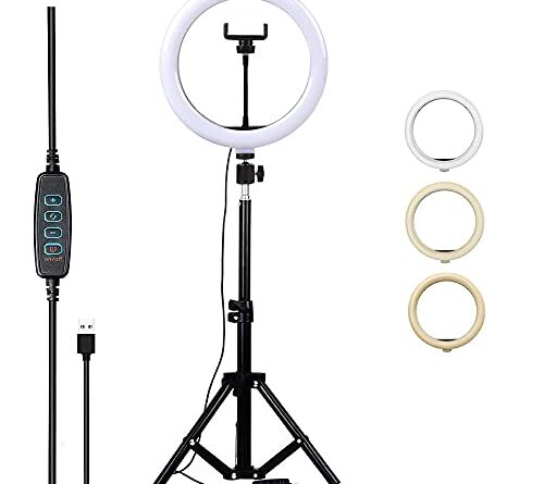 Right Plus 10" LED Ring Light with Tripod Stand for YouTube Photo-Shoot Video Shoot Live Stream | Instagram | Selfie | Photography | vlogging | Makeup | iPhone | Android Mobile & Camera