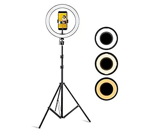 KAJTOSH Professional LED Ring Light with 7 feet stand for YouTube Video Shooting| Vlogging Tiktok MX Takatak Instagram reels| Compatible with Android/IOS /Camera | (Come with stand) (RING LIGHT 10 INCH)