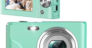 Digital Camera, FHD 1080P 36.0 MP Vlogging Camera Rechargeable Mini Camera Kids Camera Pocket Camera 16X Digital Zoom, Compact Portable Webcam Camera for Kids Students Teenager (Green)