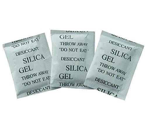 Electrobot 1 Gram Pure & Safe Silica Gel Packets Desiccant Dehumidifiers, 50, Whte