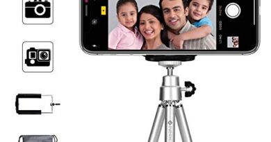 Everycom Mini Tripod with Phone Holder Portable Lightweight Flexible with 360 Degree Compatible with All Smart Phones and Digital Camera for Vlogging Blogging Shooting Photography, Silver Color