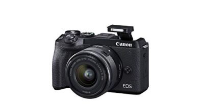 Canon EOS M6 Mark II Mirrorless Camera for Vlogging + 15-45mm Lens, CMOS, APS-C Sensor, Dual Pixel CMOS Auto Focus, Wi-Fi,Bluetooth and 4K Video