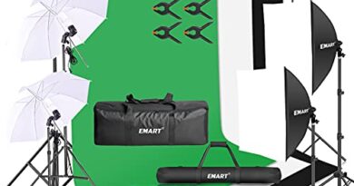 Emart 8.5 x 10 ft Backdrop Support System, Photography Video Studio Lighting Kit Umbrella Softbox Set Continuous Lighting for Photo Studio Product, Portrait and Video Shooting Photography