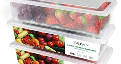 SILIVO Food Storage Containers, 3 X 1.5L Fridge Organizer Case With Removable Drain Plate Tray Keep Fruits, Vegetables, Meat, Fish Out Of The Drippings(Plastic)