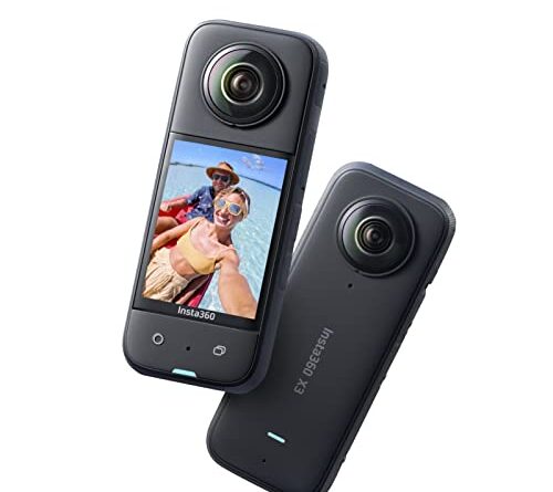 insta360 X3 Action Camera, 1/2" Sensor, 5.7K 360 Capture, 72 MP 360 Photo, 4K Single Lens Mode