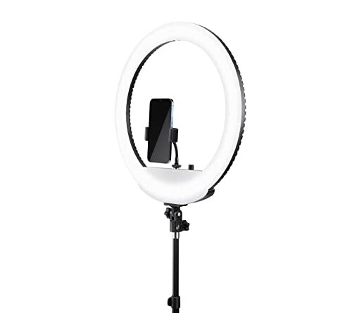 Lume Cube 18" Cordless Ring Light Kit for Smartphones and Cameras | Bicolor Light for YouTube Videos, Zoom, TikTok, Twitch, Streaming | Adjustable Color, Brightness, Carry Case & 6.5 ft Stand Included