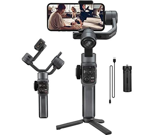 Zhiyun Smooth 5 Professional Gimbal Stabilizer for Smartphone, Handheld 3-Axis Phone Gimbal, Portable Stabilizer for Vlogging, YouTube, Tiktok, Live Video Compatible with iPhone and Android